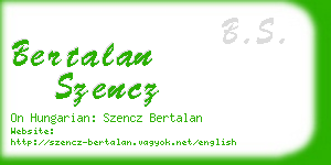 bertalan szencz business card